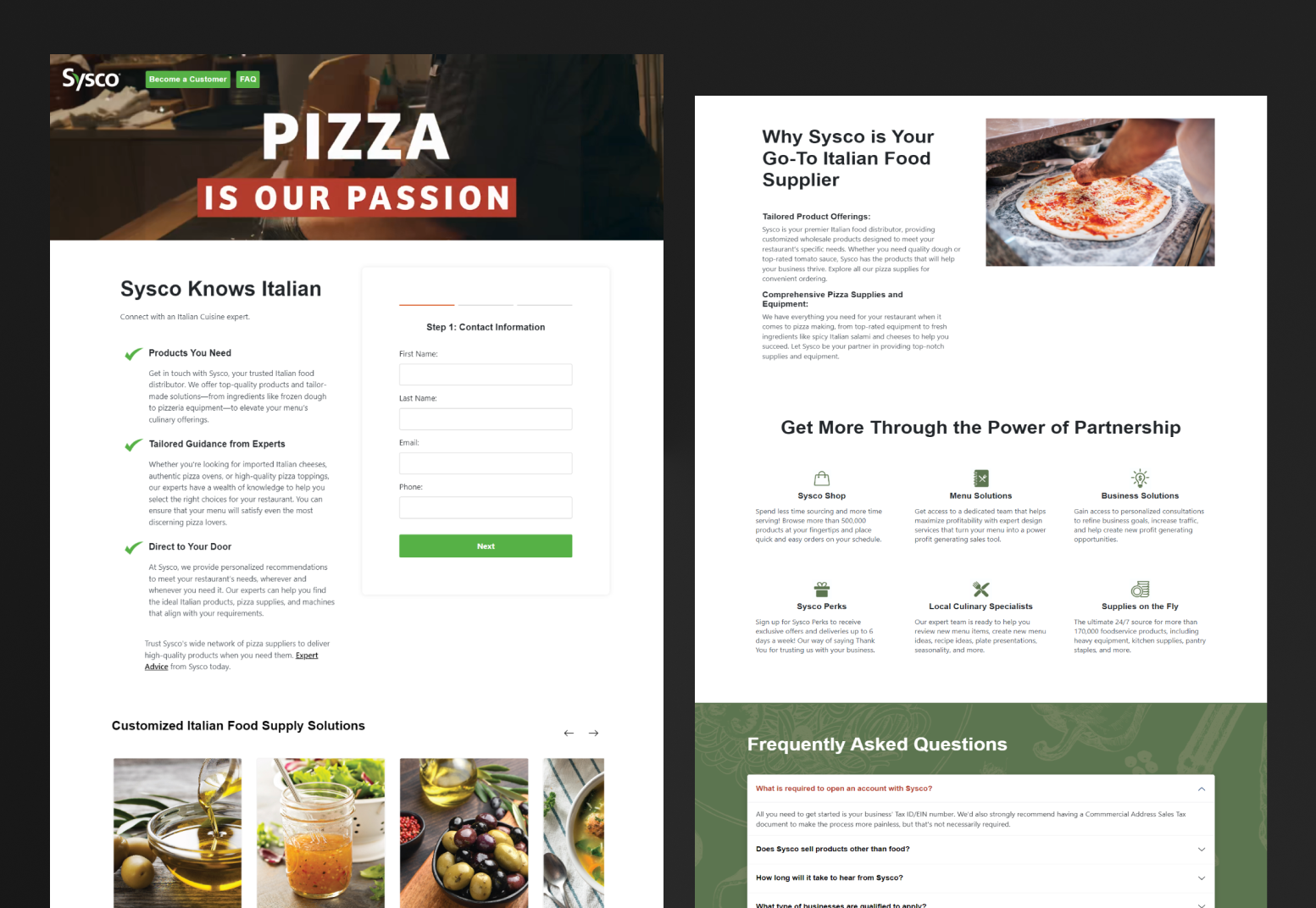 BAC Italian restaurant website
