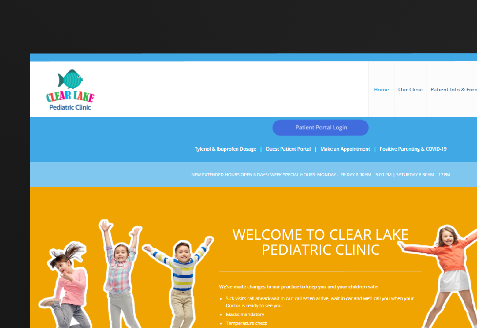Clear Lake Pediatrics — clinic website