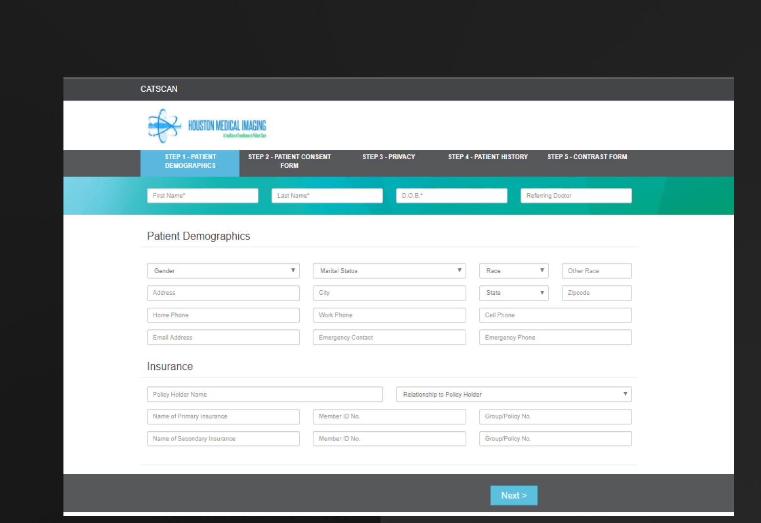 Mahler Health — patient demographics form