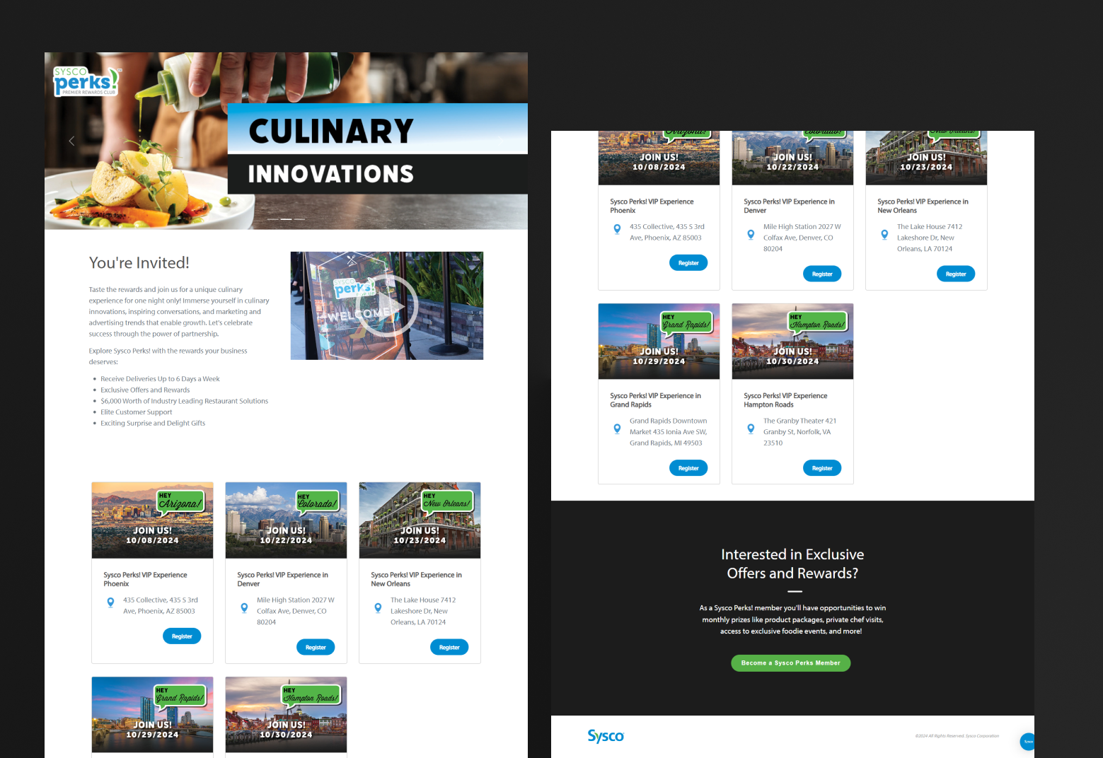Perks — Culinary innovations event