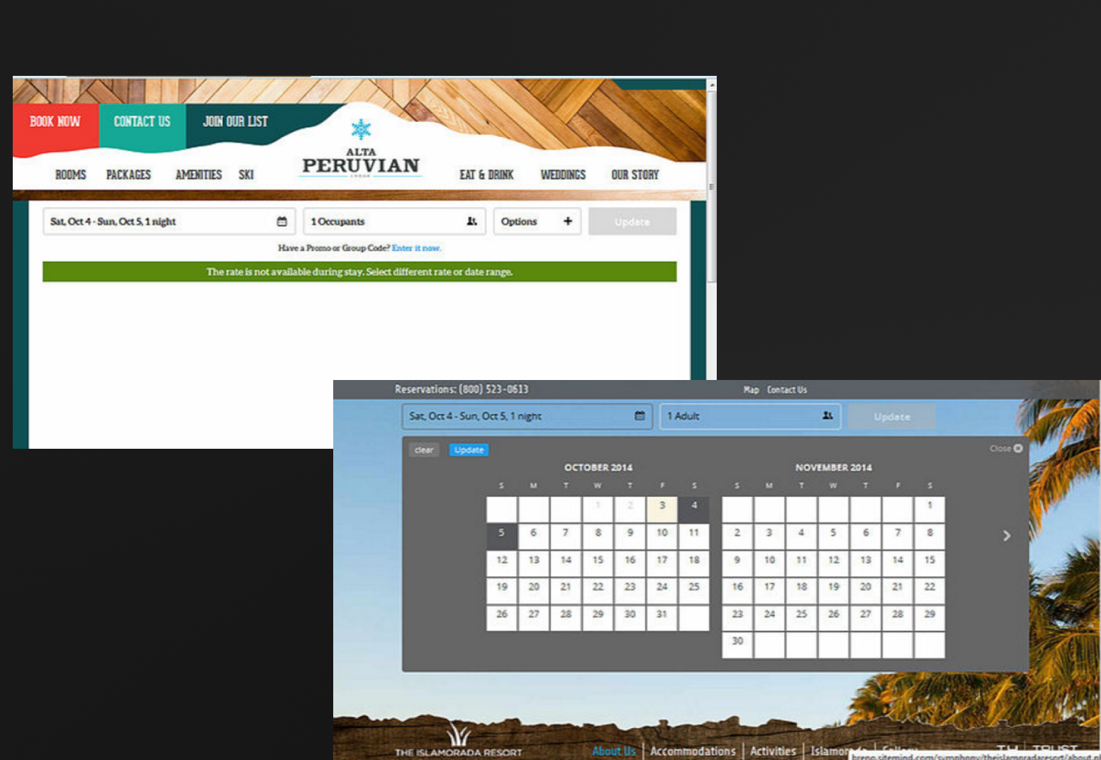 Sceptre Hospitality — hotel booking website