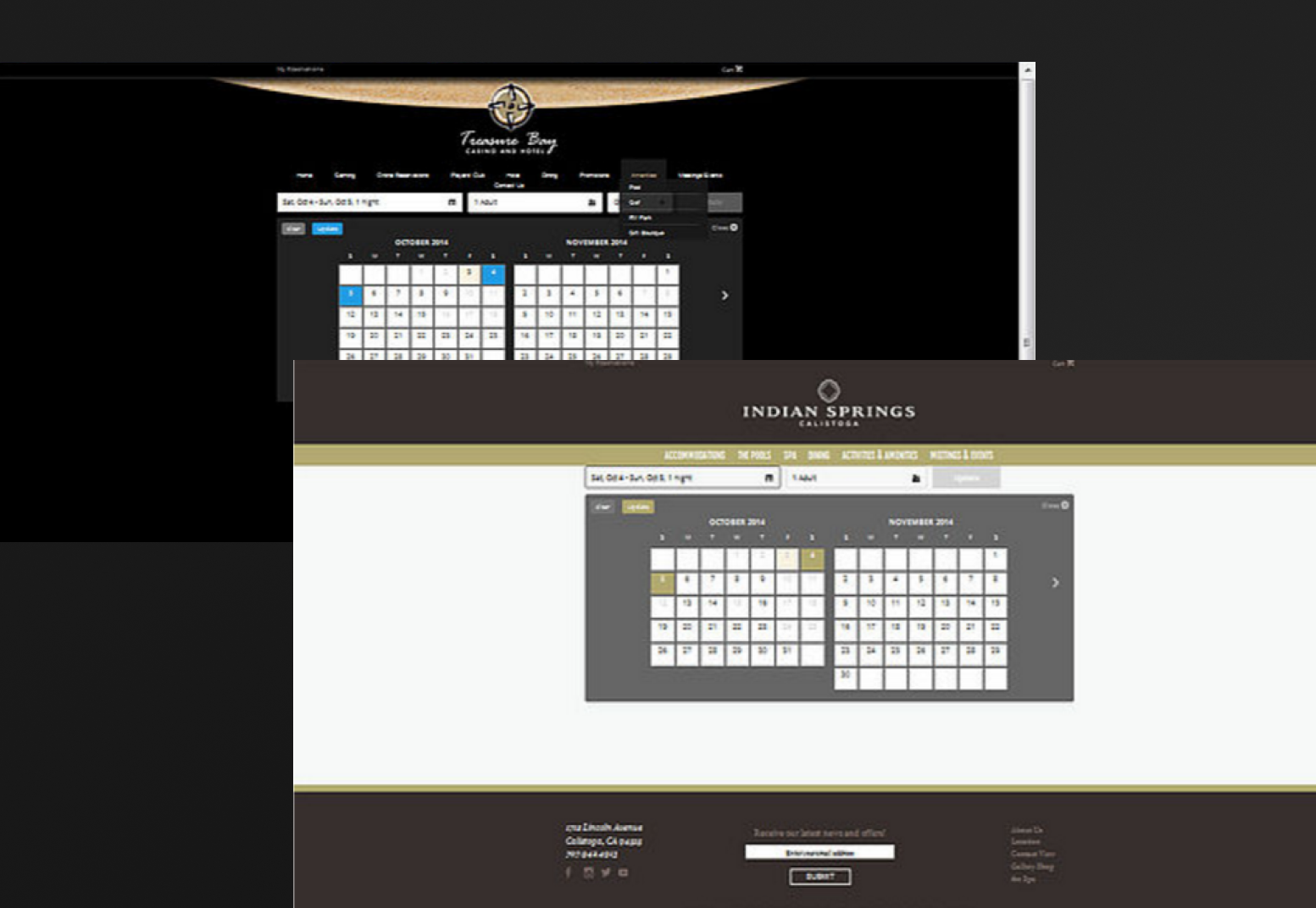 Sceptre Hospitality — calendar interface