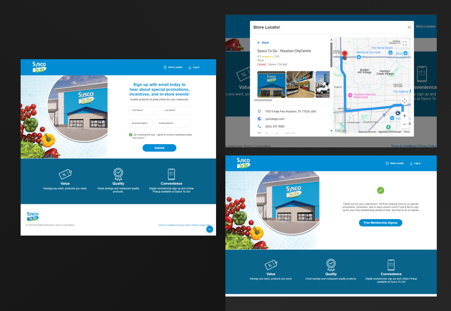 STGE — Sysco To Go membership website