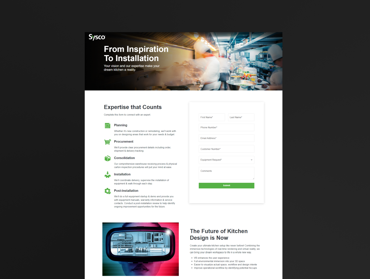 Supplies on the Fly — Sysco services page