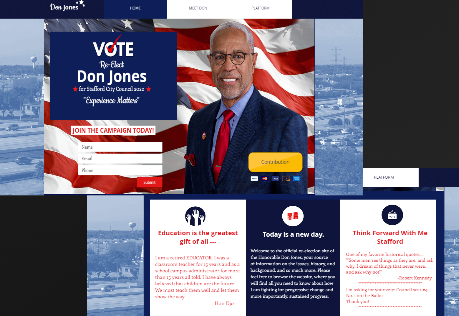 Vote Don Jones — political campaign website